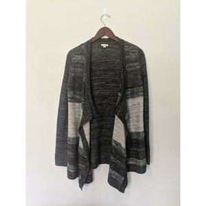 Sonoma Woman's Small Cardigan Gray Open Flowy Neutral Gray Stripe